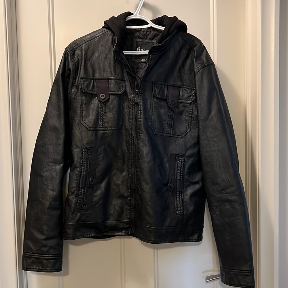 Mens faux leather jacket